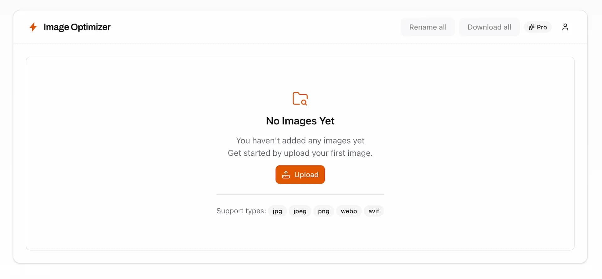Adding a batch of photos to Image Optimizer in the browser